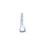 Soporte vertical para aislador tipo poste-GPP Artmark, vista frontal de la pieza metálica galvanizada con orificios