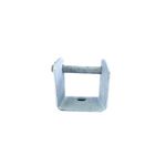 Soporte para aislador de carrete base ancha PLH, vista frontal del herraje metálico galvanizado con perno transversal