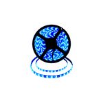 Cinta LED azul 100 mts IP65 Sylvania, carrete negro con tira de luz azul desplegada en la base