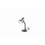 Luminaria de escritorio flexible Ikelite negro E27 1 luz 60W, vista lateral completa con cable de alimentación