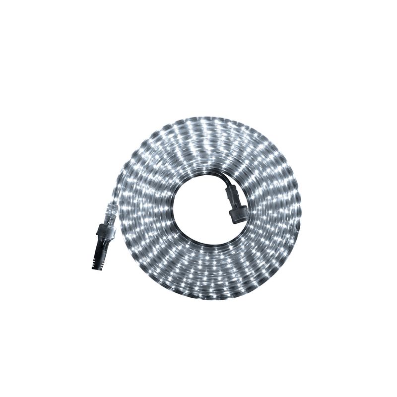 Cinta LED exterior 120 V Sylvania 3000 K 25 W 5 mts, manguera flexible enrollada en círculo con conectores en los extremos
