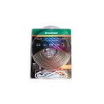 Cinta LED exterior 120V Sylvania 3000K 25W 5 mts, en su empaque blister con el rollo y el cable de alimentación blanco