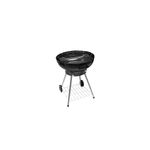 Barbacoa de carbón Kettle Grill Mark de 22 pulgadas, vista completa en color negro con patas metálicas y ruedas