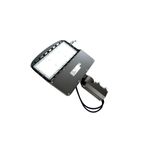 Luminaria LED Cobra Streetlight 100 W 5000 K 100-277 V IP65 UL Ilukon, vista posterior con soporte y cableado negro