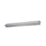 Luminaria LED UL517 2x 48 3400 lm 4000 K con difusor Sylvania, vista lateral del cuerpo metálico blanco