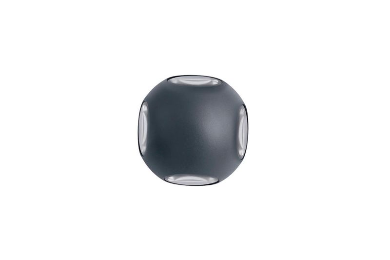 Luminaria de pared al exterior LED Veritate I 4 W 3000K IP54 IK06 negro Tecnolite, vista frontal del diseño esférico