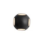 Luminaria de pared al exterior LED Veritate I 4 W 3000 K IP54 IK06 negro Tecnolite, vista frontal con luz cálida encendida