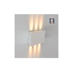 Luminaria de sobreponer al exterior LED Colina I 6 W 3000 K IP44 plateada Tecnolite, encendida proyectando luz arriba y abajo