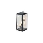 Luminaria de piso al exterior tipo farol Egeon II 3L E27 180W IP44 negro Tecnolite, vista frontal con tres bombillas
