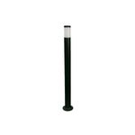Luminaria de poste exterior Lecce Ikelite negro E27 1 luz 40 W, vista frontal completa del poste cilíndrico negro