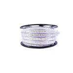 Cinta LED Eco Flex 25 mts 9 W 4000K 550 lm 120V IP65 Ledvance, enrollada en un carrete plástico negro