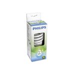 Bombilla fluorescente 6000 hrs 110 V Eco Twister Philips 15 W E27 6500 K 840 lm, empaque frontal con ventana transparente