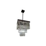 Lámpara colgante cristal Pisa dorado Arteluce de 5 luces E27 60W in&out, vista frontal con prismas de cristal} autofill