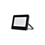 Reflector LED flood light slim 100 W 8000 lm 6500 K negro Ilukon, vista frontal inclinada con soporte ajustable