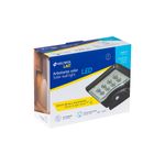 Arbotante solar de pared exterior con sensor LED 6500K 120-220V IP45 negro Volteck, caja con ilustración del producto
