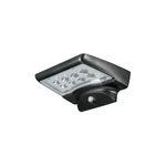 Arbotante solar de pared exterior con sensor LED 6500K 120-220V IP45 negro Volteck, vista diagonal del equipo