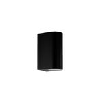 Luminaria de pared LED aplique Redo Scogliera-E 2L GU10 5W IP44 Mod 74022 negra Eglo, vista frontal del cuerpo cilíndrico