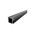 Perfil aluminio striplights sobreponer cinta LED 3 mts negro Construlita, vista en perspectiva del perfil largo