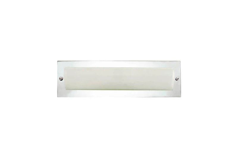 Lámpara de pared de baño espejo Ikelite de 2 luces E14 40W in&out, vista frontal con acabado cromado y difusor blanco