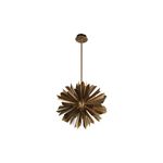 Lámpara colgante Catania dorado Arteluce de 10 luces G9 40W, vista frontal con estructura de puntas metálicas