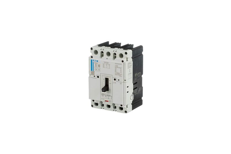 Main breaker tipo PDG2 (FD) 3x150A 600V CH Eaton, vista lateral del interruptor eléctrico en color gris y negro