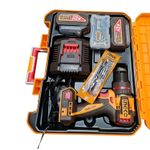 Taladro de impacto inalámbrico compacto 1/2 Brushless 42 V 69 Nm Ingco, kit completo en maletín con baterías y accesorios