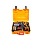 Taladro de impacto inalámbrico compacto 1/2 Brushless 42 V 69 Nm Ingco, kit completo dentro de su maletín rígido amarillo