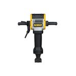 Rompepavimento hexagonal DeWALT de 1-1/8 pulgadas y 30 kg, vista frontal completa con mangos laterales y cuerpo amarillo