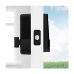 Cerradura digital Halo Select WiFi/Matter negro mate Kwikset, vista lateral instalada en puerta blanca