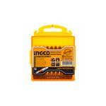 Set puntas de impacto magnéticas de 10 piezas Ingco, estuche plástico amarillo con puntas organizadas y etiqueta frontal