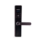 Cerradura digital Orbis con manecilla 60 x 85 mm negro Kwikset, vista frontal del teclado numérico y manija